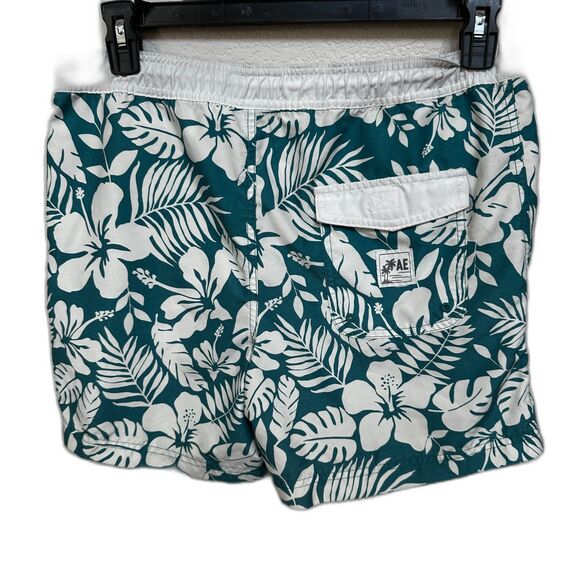 American Eagle Teal Tropical Swim Trunks - Men S - Picture 3 of 4